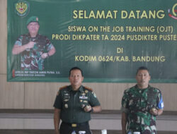 Dandim 0624/Kab.Bandung Terima Giat Praktek Lapangan Siswa OJT Prodi Dikpater Pusterad 2024