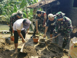 Satgas TMMD ke-122 Kodim 0608/Cianjur Bersama Warga Bangun Masjid Al Barokah